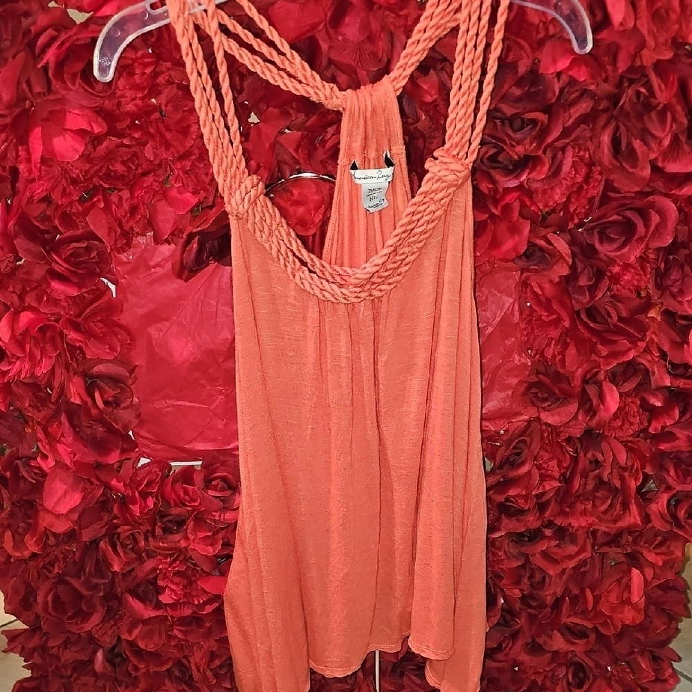American Rag Women's Orange Asymmetrical Backless Tank Top Size XLarge